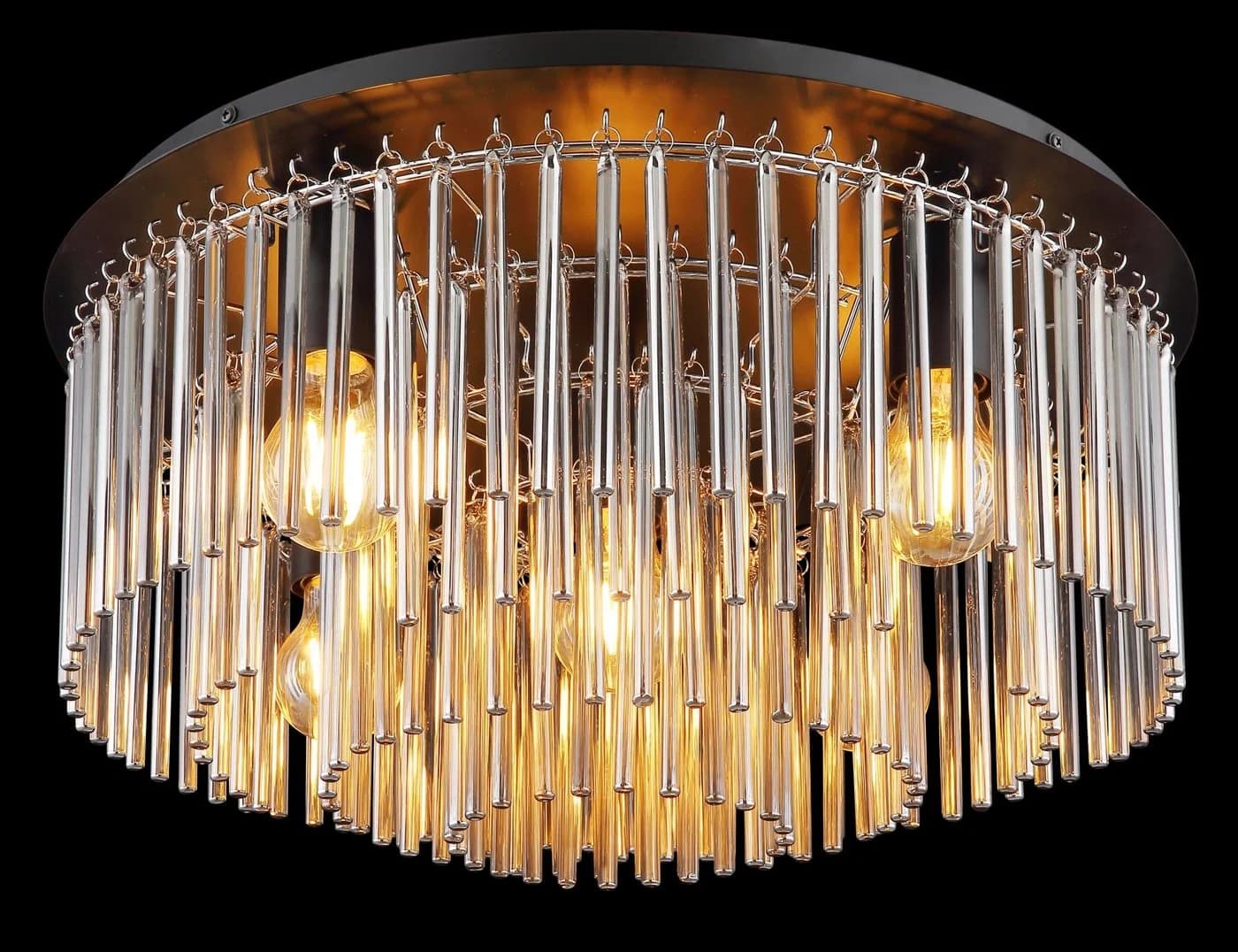 GLOBO LIGHTING Deckenleuchte GORLEY Design Glasstäbe Schwarz Chrom - Bild 4