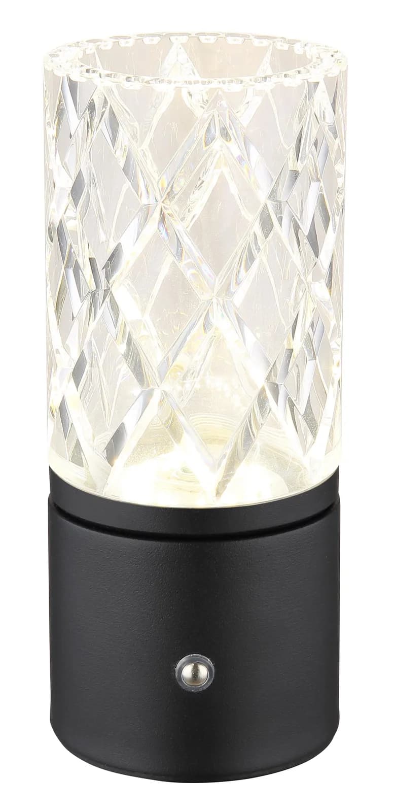 GLOBO Tischleuchte LUNKI Schwarz/Transparent Dimmbar mit USB