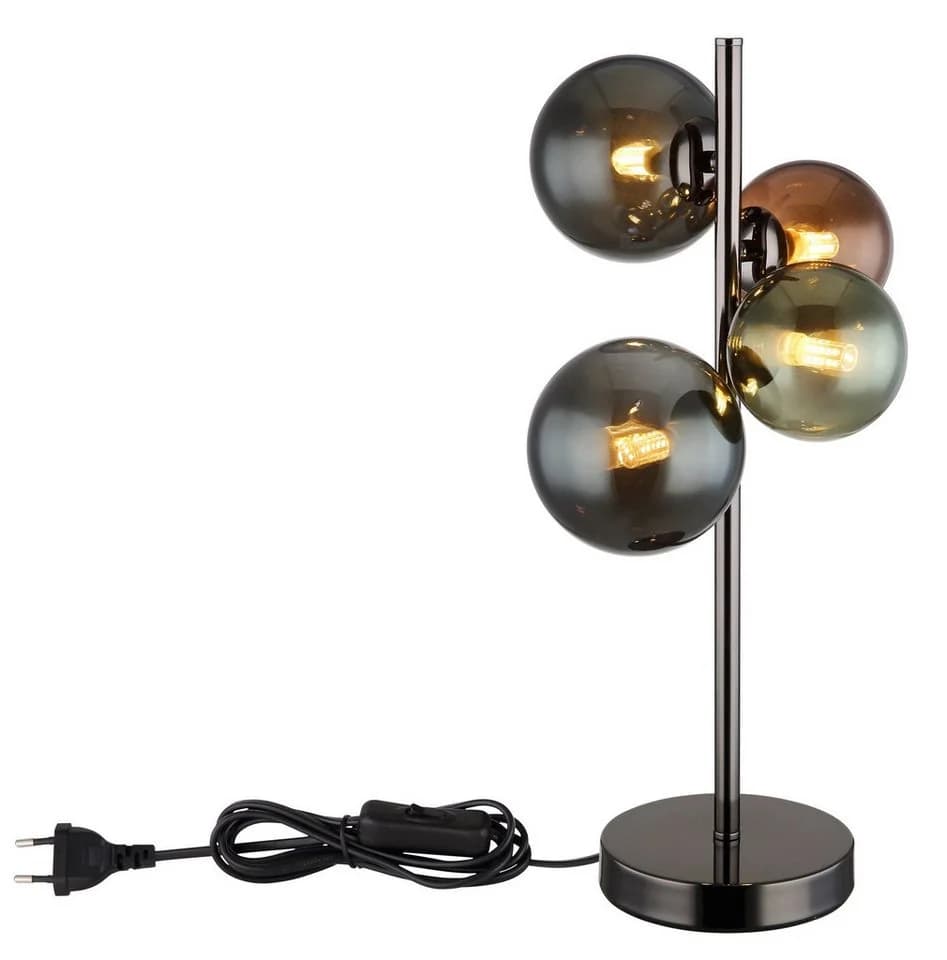 GLOBO LIGHTING LED Tischleuchte RIHA Grau Metall Glas Design - Bild 3