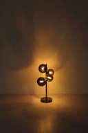 GLOBO LIGHTING LED Tischleuchte RIHA Grau Metall Glas Design Bild 5