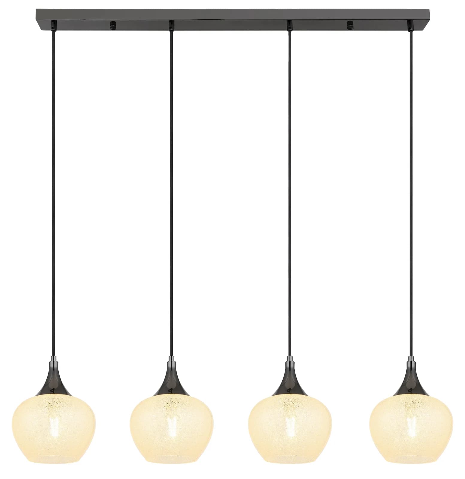 GLOBO Hängeleuchte MAXY Metall Schwarz-Chrom Glas Klar