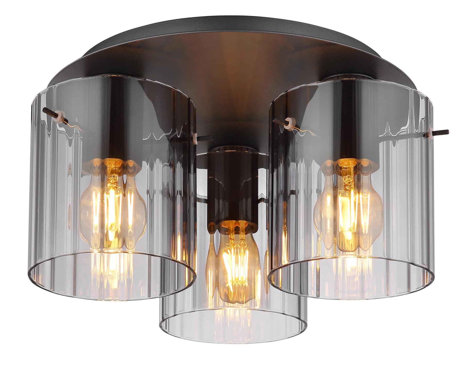 GLOBO LIGHTING Deckenleuchte TULIVAR Grau Metall & Glas