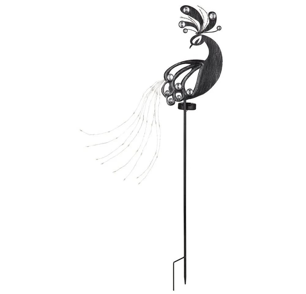 GLOBO LIGHTING Solarlampe mit Pfau-Design Schwarz Warmweiß