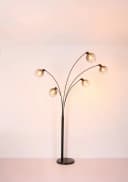 GLOBO LIGHTING Stehlampe SEYMOUR Schwarz Glas Marmor Bild 2