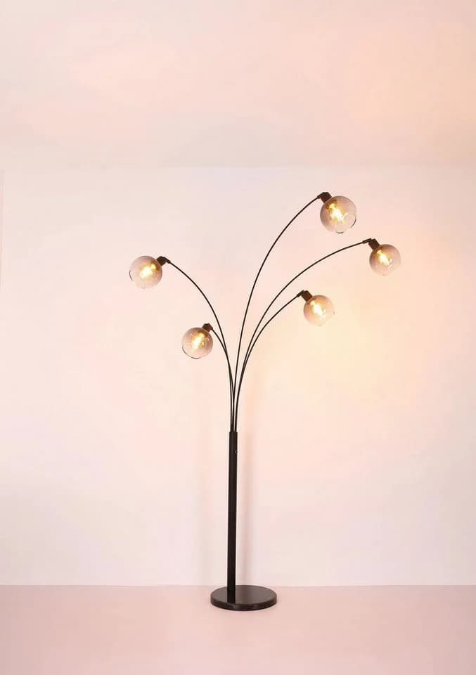 GLOBO LIGHTING Stehlampe SEYMOUR Schwarz Glas Marmor - Bild 2