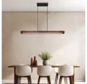 GLOBO LIGHTING LED Pendelleuchte Warmweiß Holz Schwarz Bild 2