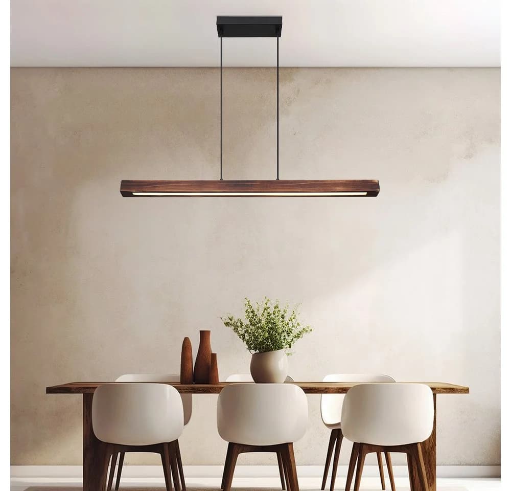 GLOBO LIGHTING LED Pendelleuchte Warmweiß Holz Schwarz - Bild 2