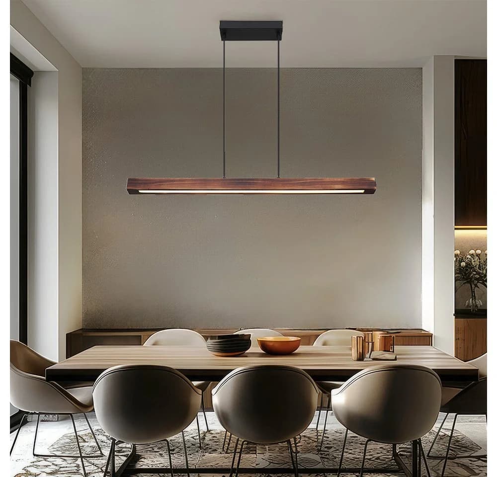 GLOBO LIGHTING LED Pendelleuchte Warmweiß Holz Schwarz - Bild 3