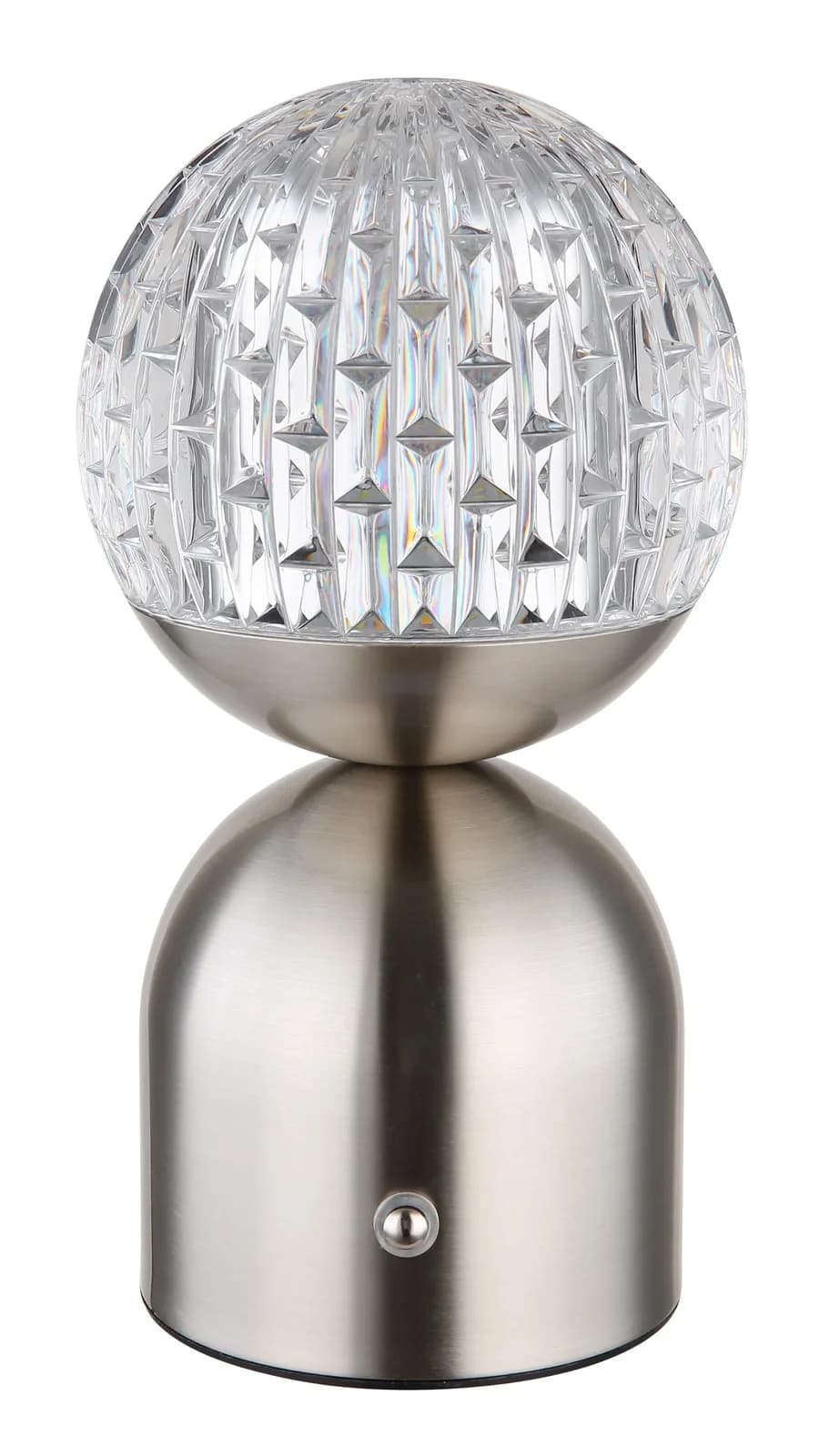 GLOBO Tischleuchte JULSY Metall Nickel matt mit Kristall-Effekt und Touch-Dimmer