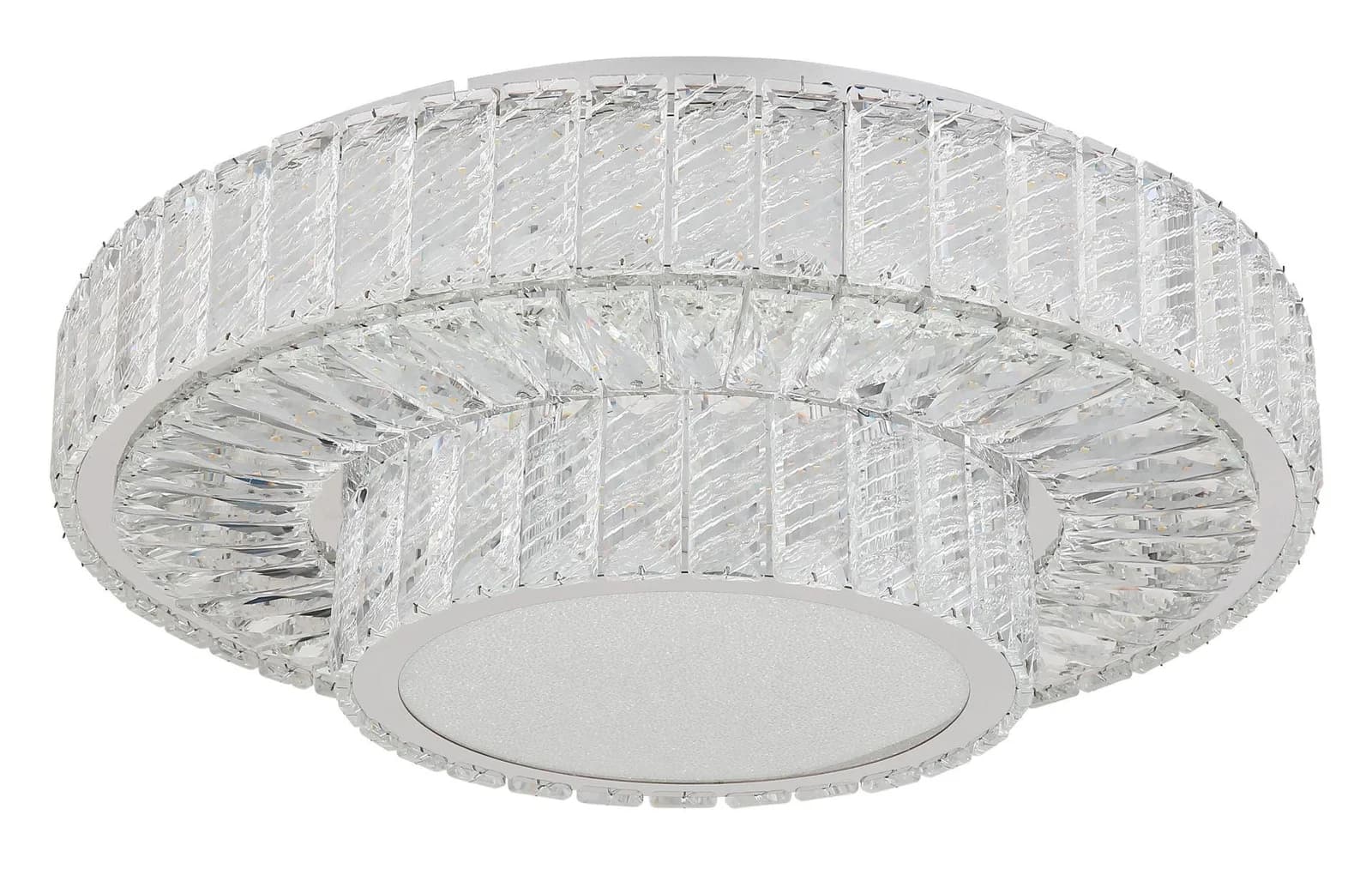 GLOBO LIGHTING LED Deckenleuchte MUCKY silber verchromt mit Kristallen