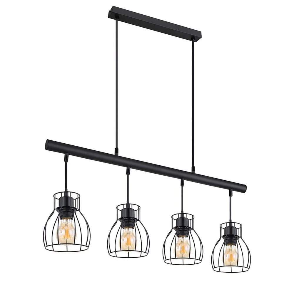 GLOBO LIGHTING Hängeleuchte Industrial Schwarz 4x E27