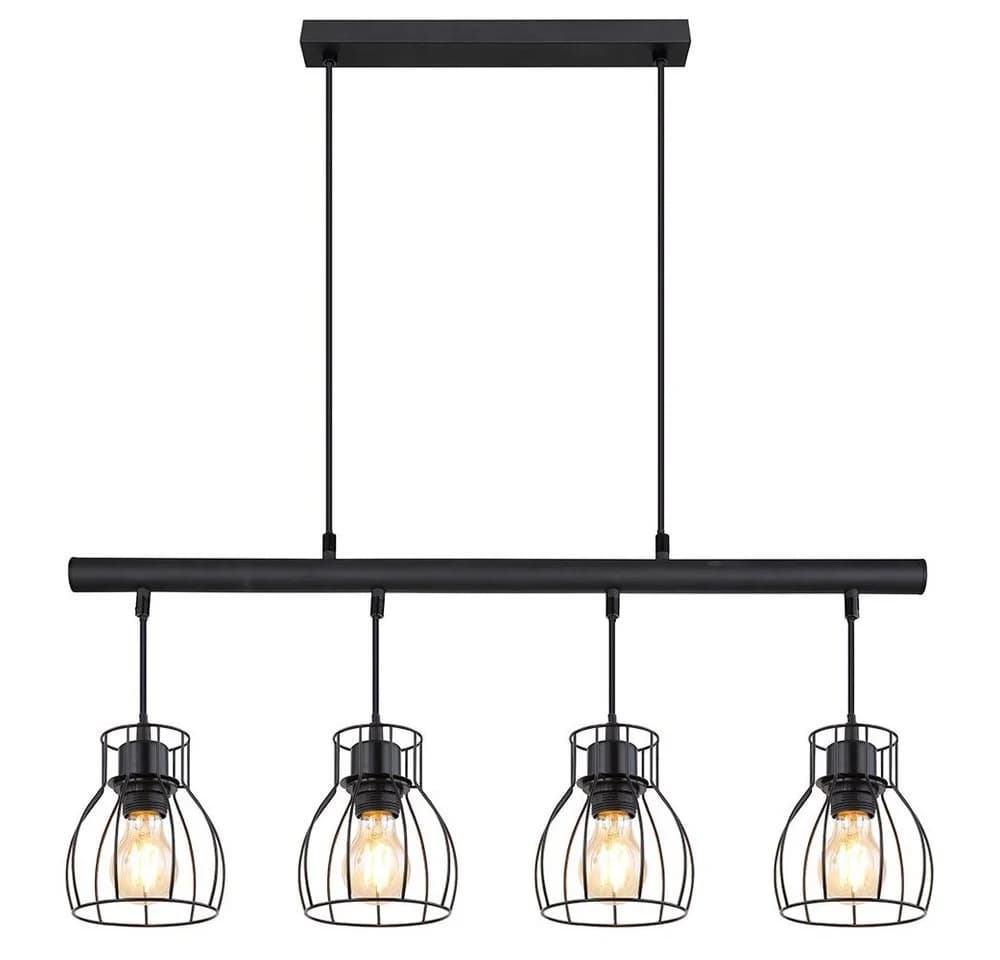 GLOBO LIGHTING Hängeleuchte Industrial Schwarz 4x E27 - Bild 4
