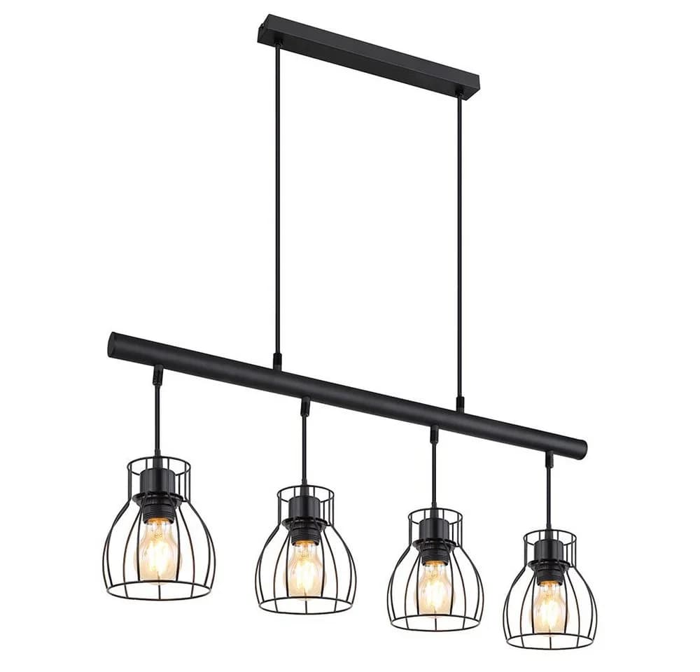 GLOBO LIGHTING Hängeleuchte Industrial Schwarz 4x E27 - Bild 5