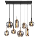 GLOBO LIGHTING Hängeleuchte 8-flammig Rauchglas Metall Holz E27 Bild 2