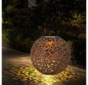 GLOBO LIGHTING Solarleuchte Kugel rostfarben Metall Bild 1