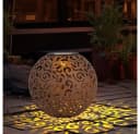 GLOBO LIGHTING Solarleuchte Kugel rostfarben Metall Bild 3