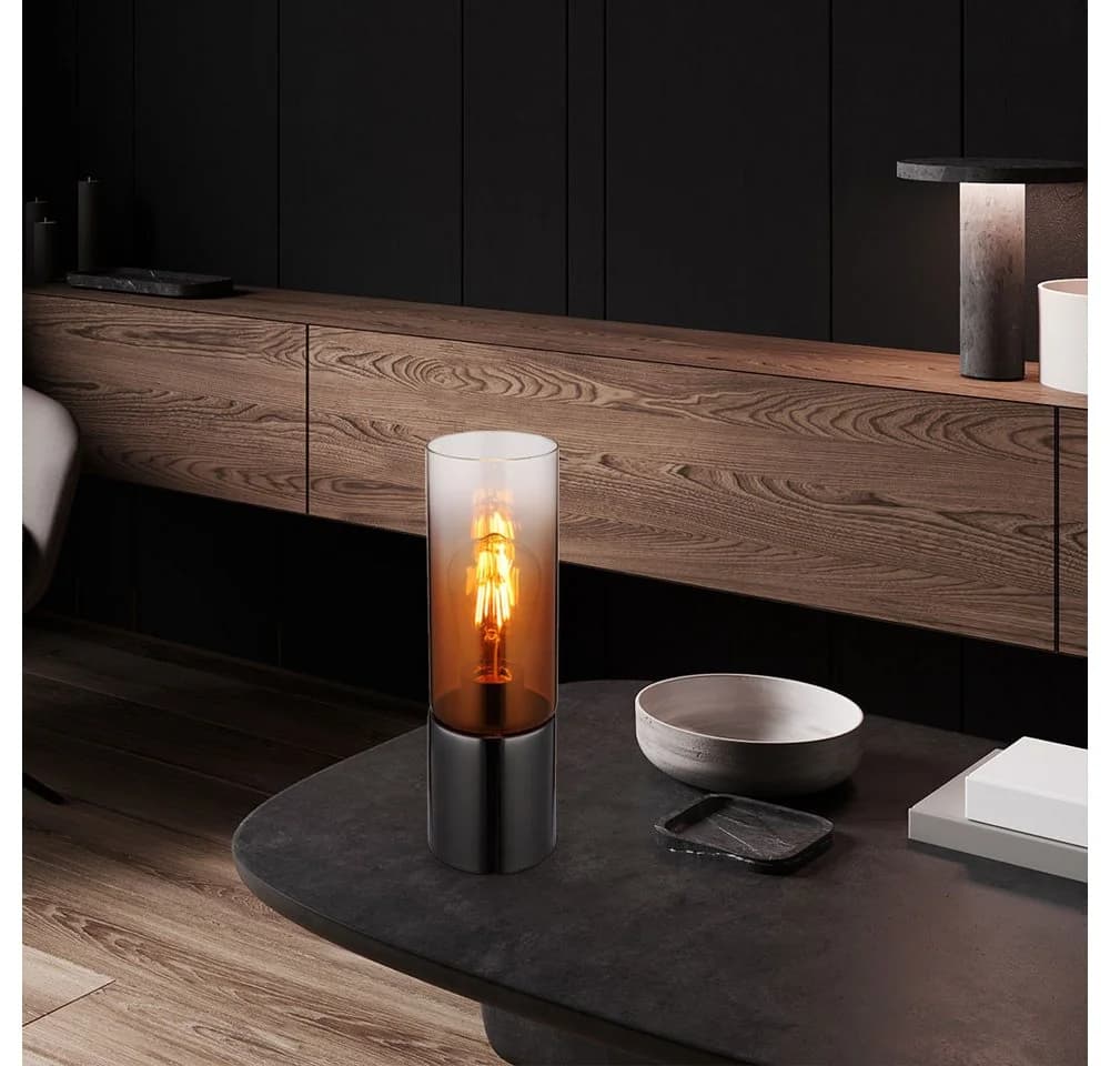 GLOBO LIGHTING Tischleuchte ANNIKA Kupfer/Schwarz Chrom Touch - Bild 3