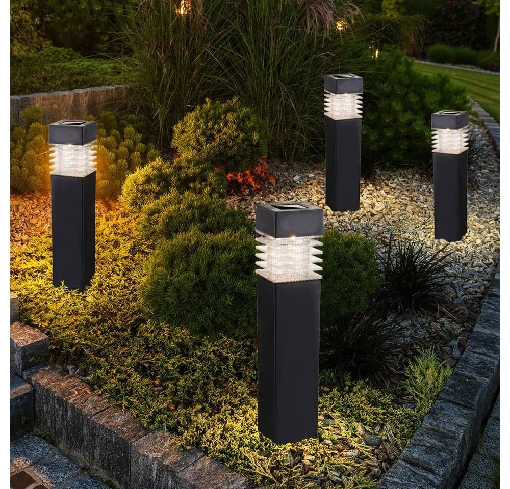 GLOBO LIGHTING LED Außen-Stehlampe 4er Set Grau Solar - Bild 2