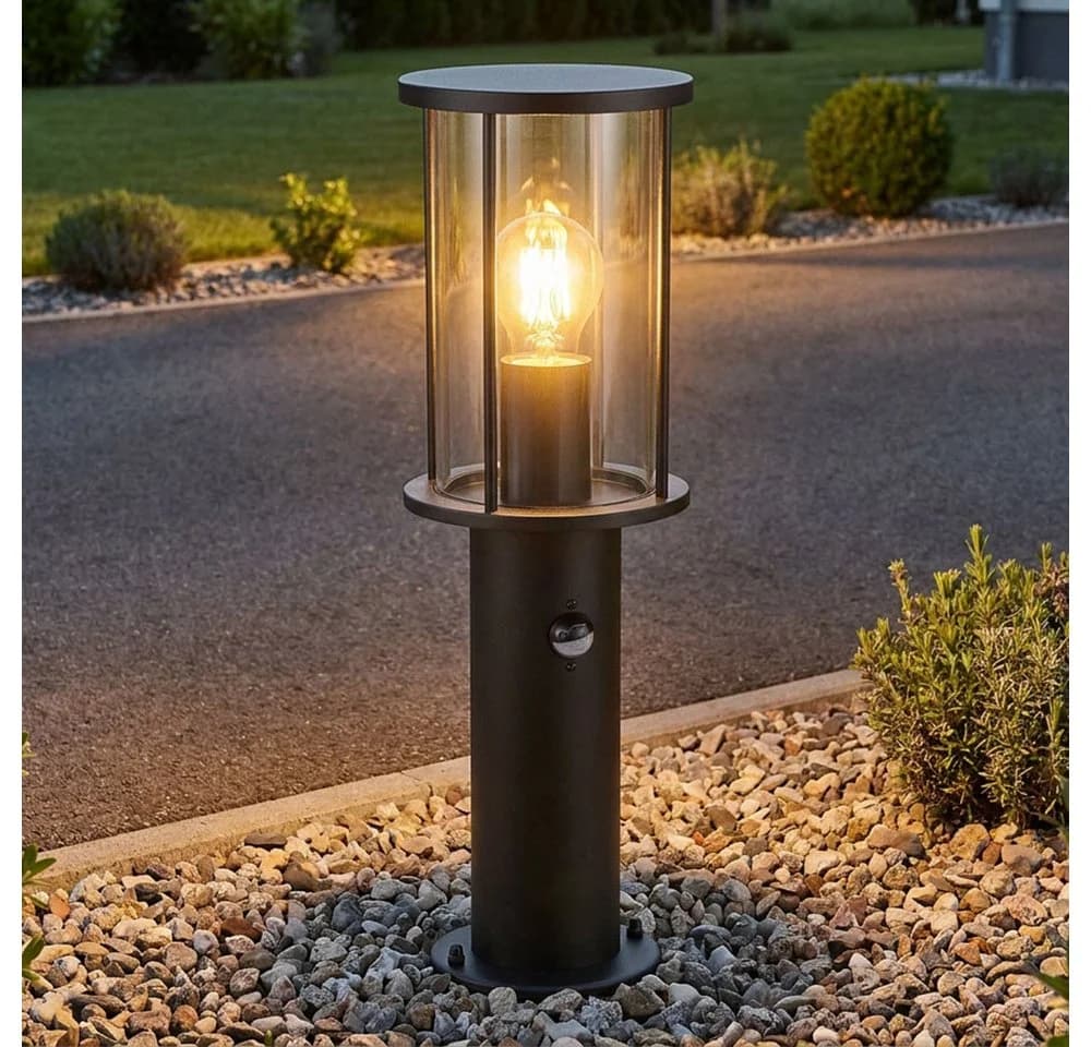 GLOBO LIGHTING Außen-Stehlampe Edelstahl Schwarz mit Bewegungsmelder - Bild 2