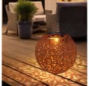 GLOBO LIGHTING Solar Gartenleuchte Kugel Rostfarben Metall Bild 1