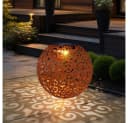 GLOBO LIGHTING Solar Gartenleuchte Kugel Rostfarben Metall Bild 3