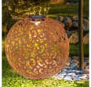 GLOBO LIGHTING Solar Gartenleuchte Kugel Rostfarben Metall Bild 4