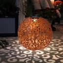 GLOBO LIGHTING Solar Gartenleuchte Kugel Rostfarben Metall Bild 5