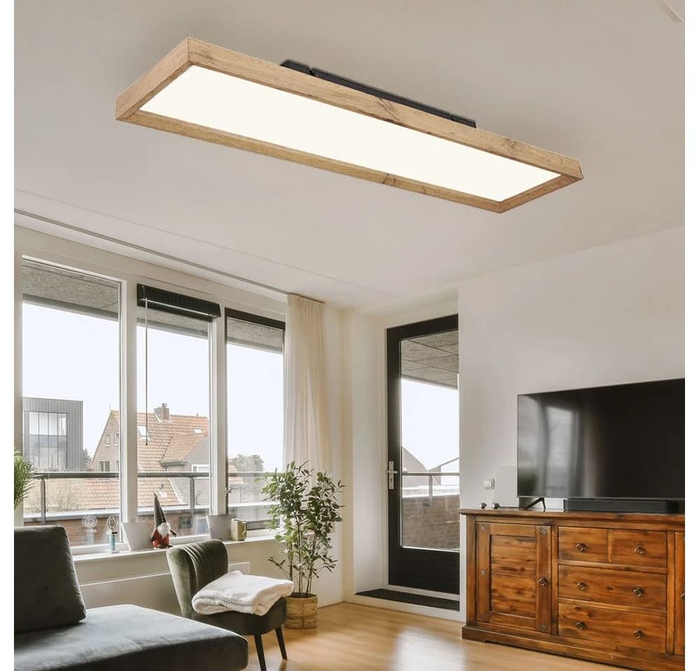GLOBO LIGHTING LED Deckenleuchte Holzoptik Warmweiß Neutralweiß Tageslichtweiß - Bild 3