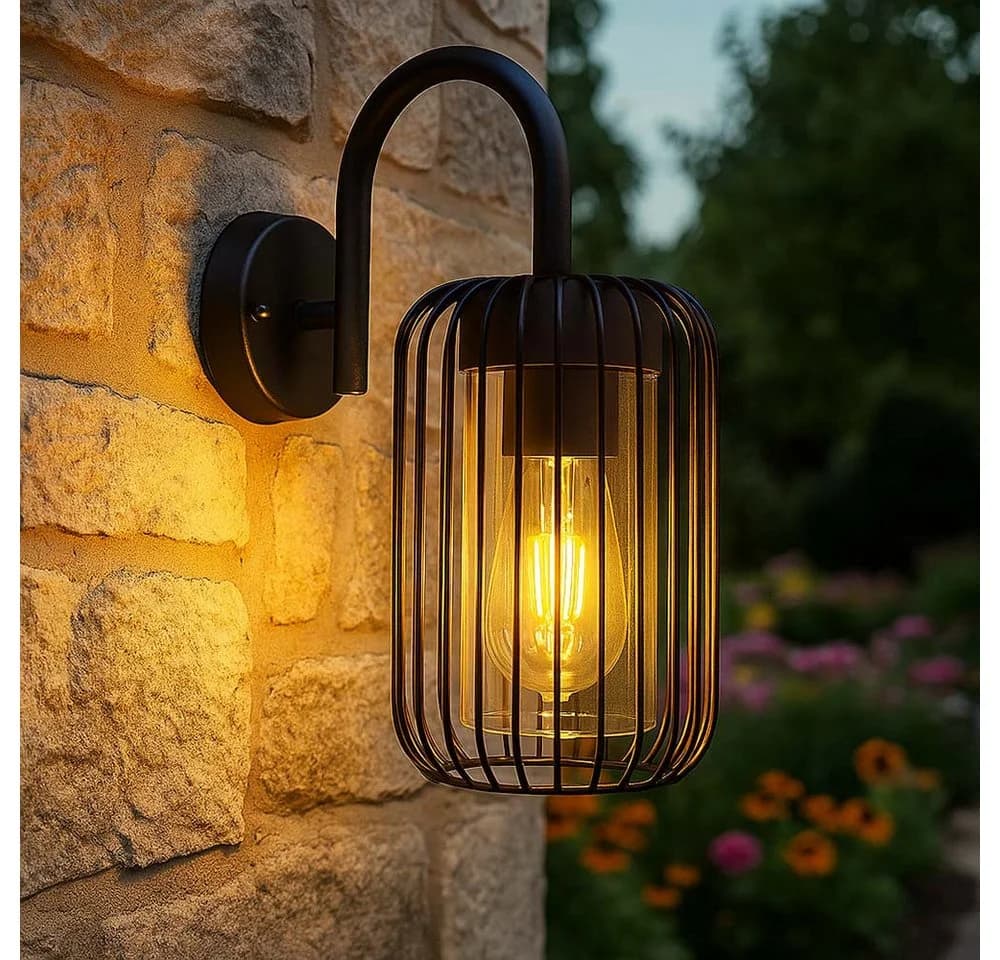 GLOBO LIGHTING LED Außen-Wandleuchte Schwarz E27 - Bild 2
