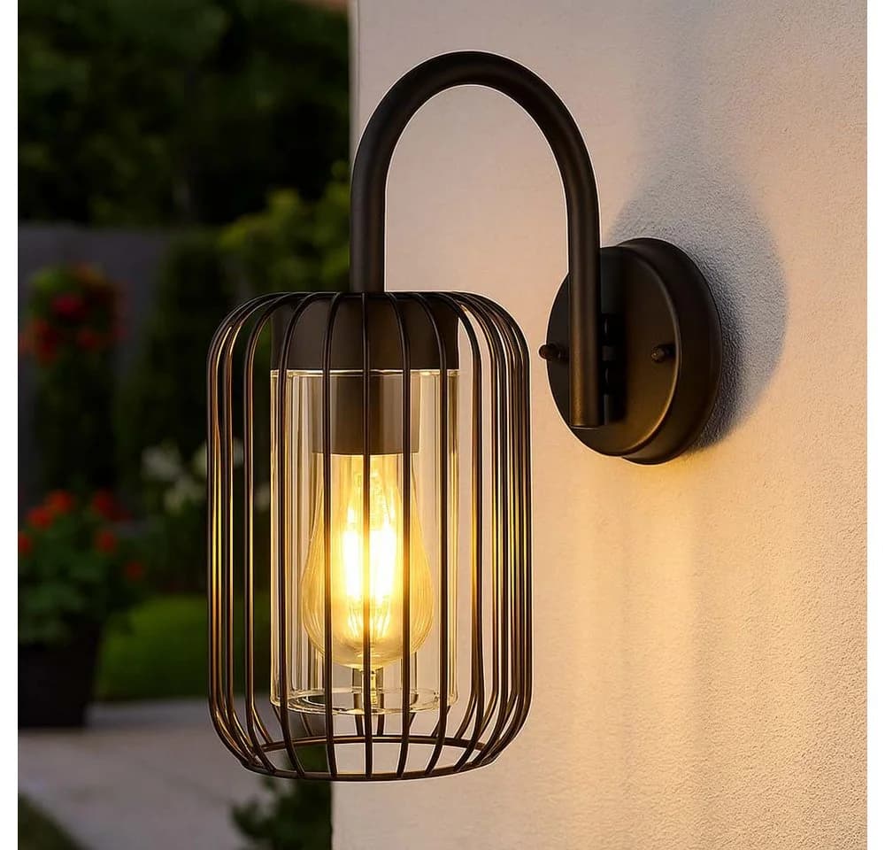 GLOBO LIGHTING LED Außen-Wandleuchte Schwarz E27 - Bild 3