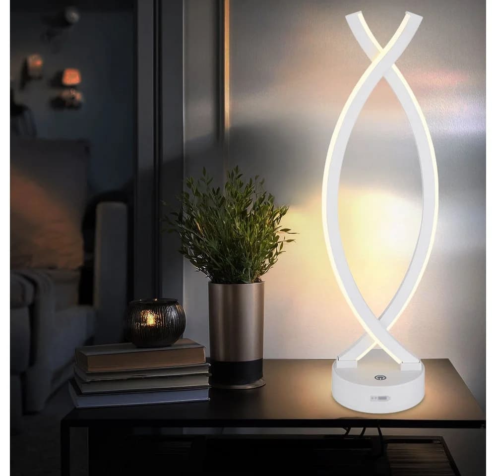 GLOBO LIGHTING HELA LED Tischleuchte Weiß Touch-Dimmer Akku