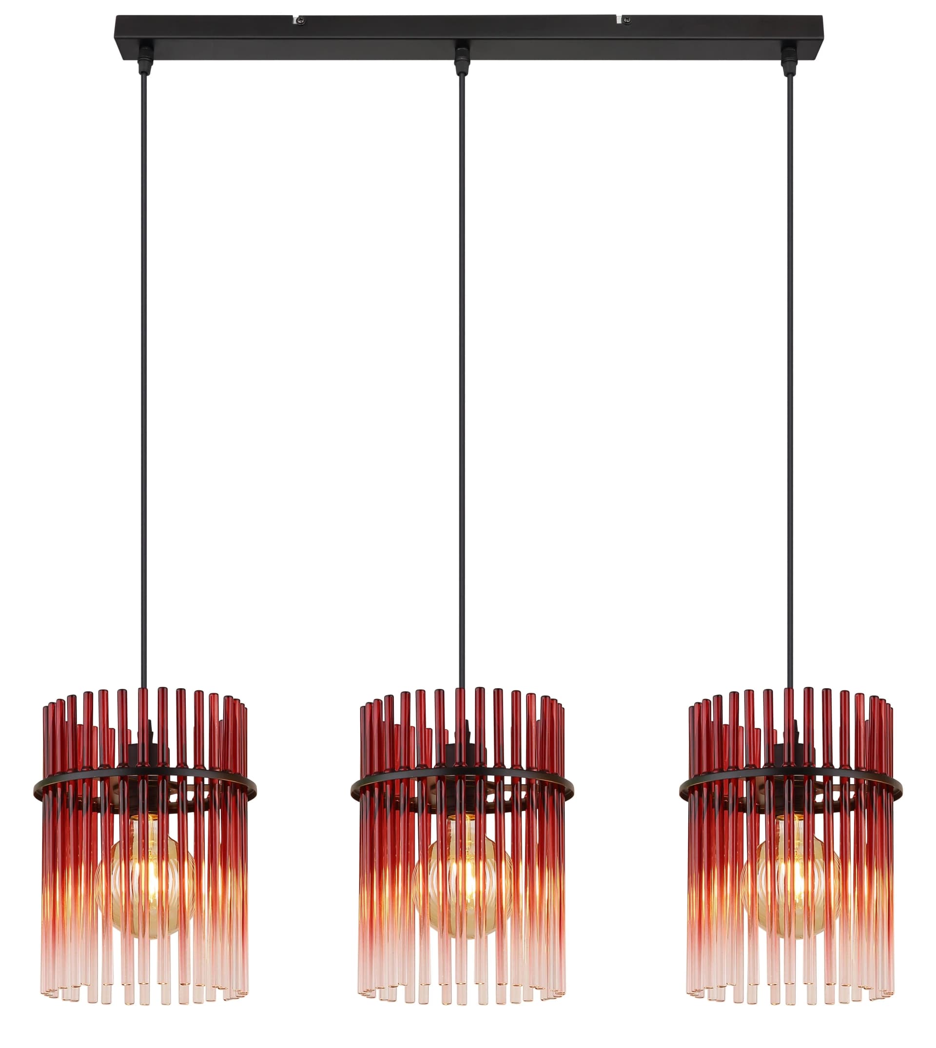 GLOBO LIGHTING Hängeleuchte GORLEY Rot Glas