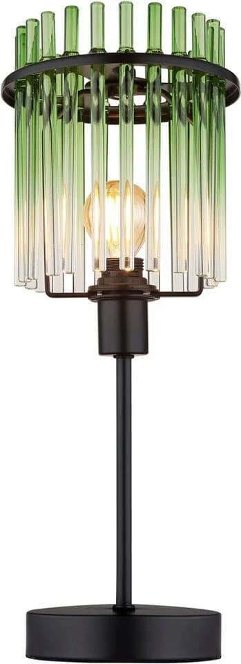 GLOBO LIGHTING Tischleuchte GORLEY Schwarz Grün Glasstäbe Modern - Bild 2