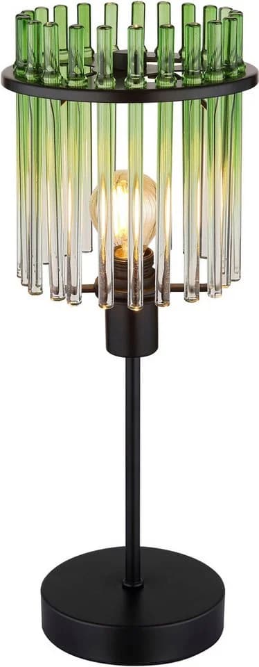 GLOBO LIGHTING Tischleuchte GORLEY Schwarz Grün Glasstäbe Modern - Bild 4