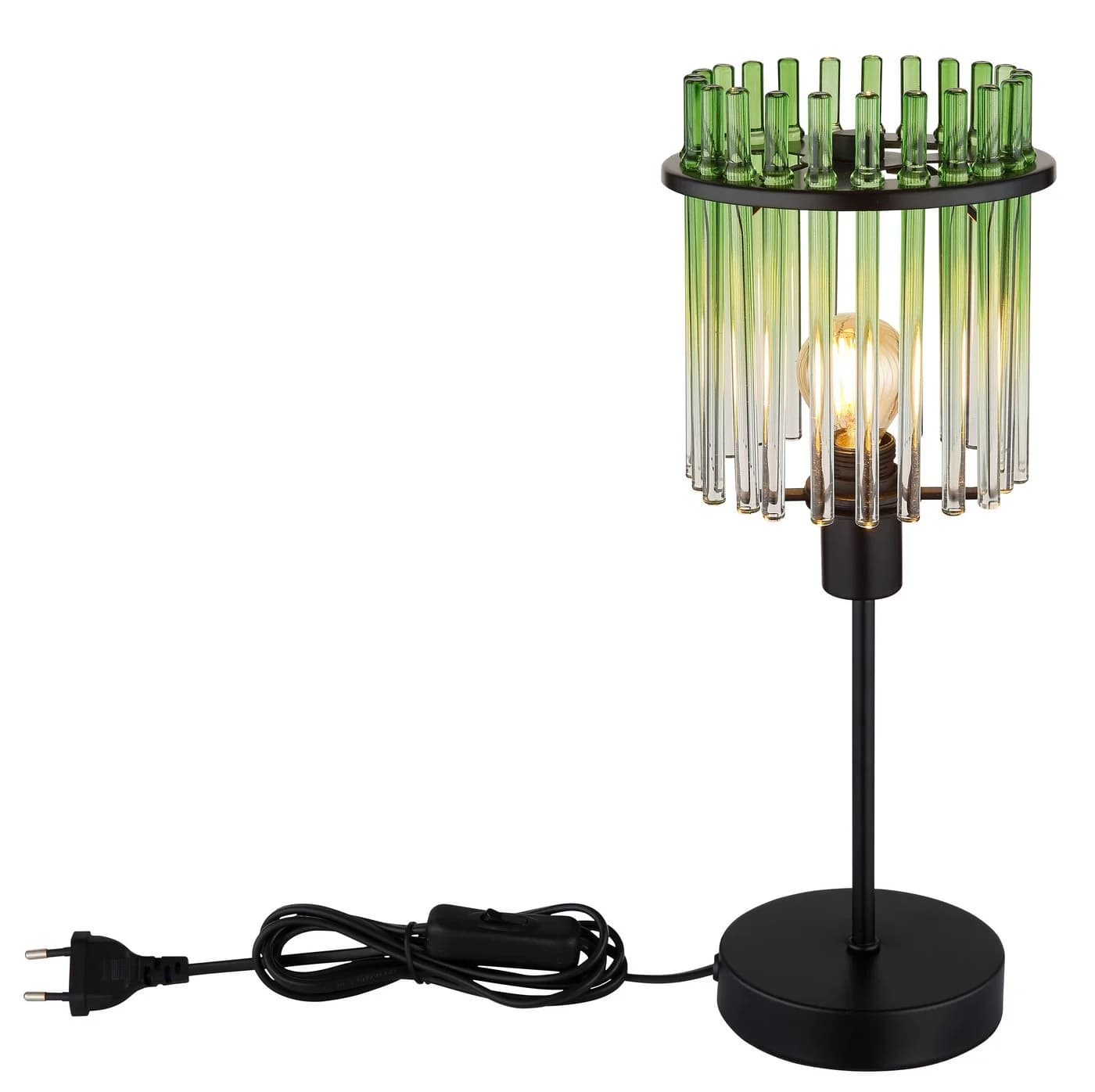 GLOBO LIGHTING Tischleuchte GORLEY Schwarz Grün Glasstäbe Modern - Bild 5