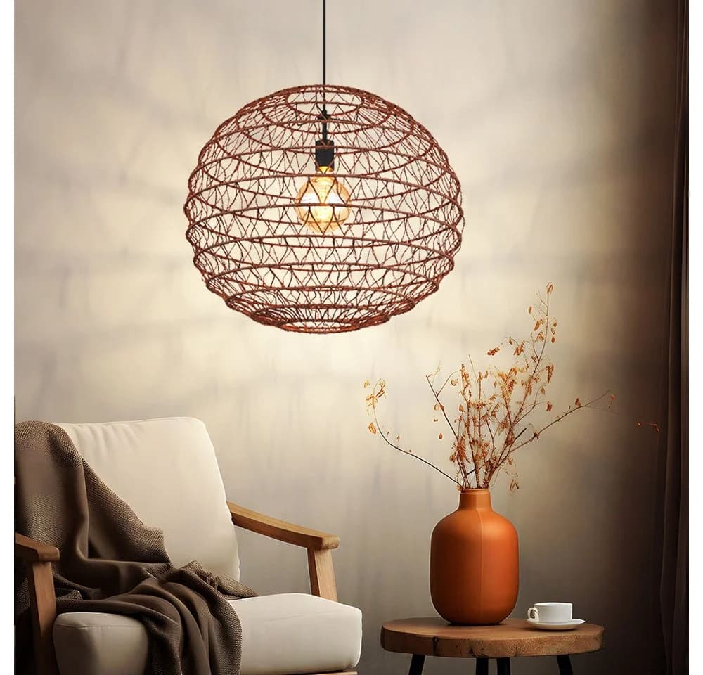 GLOBO LIGHTING Pendelleuchte Boho Metall Papier E27 - Bild 4
