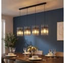 GLOBO LIGHTING LED Pendelleuchte Schwarz 3x E27 Glasstäbe Bild 2
