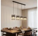 GLOBO LIGHTING LED Pendelleuchte Schwarz 3x E27 Glasstäbe Bild 3
