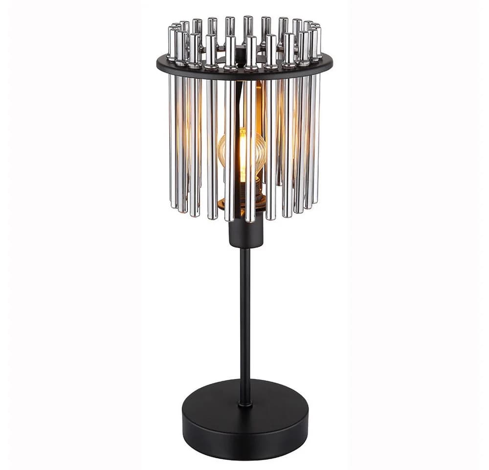 GLOBO LIGHTING LED Tischleuchte Schwarz Rauchfarben E14