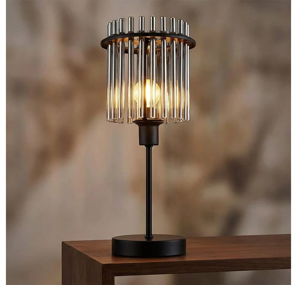 GLOBO LIGHTING LED Tischleuchte Schwarz Rauchfarben E14 - Bild 2