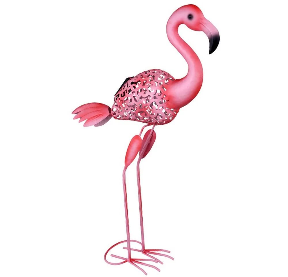 GLOBO LIGHTING Solarleuchte Flamingo Rosa Metall Außenleuchte