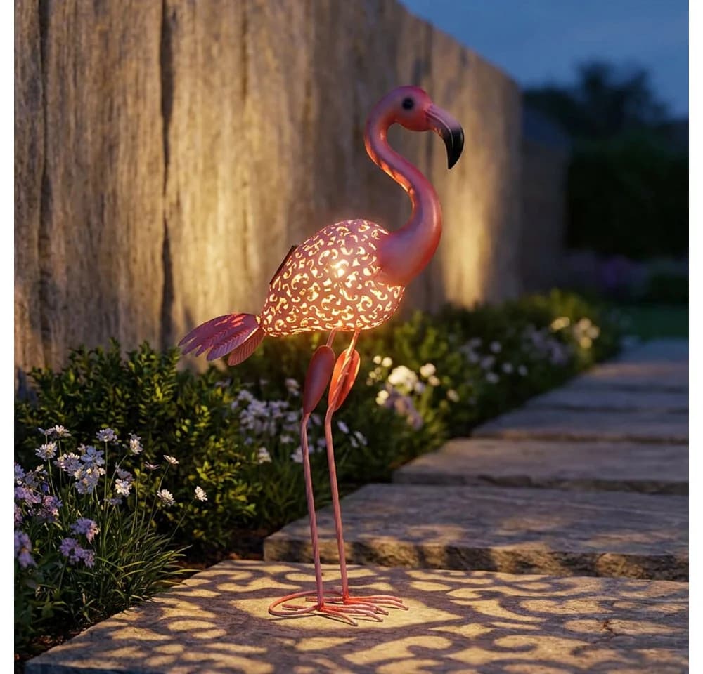 GLOBO LIGHTING Solarleuchte Flamingo Rosa Metall Außenleuchte - Bild 2