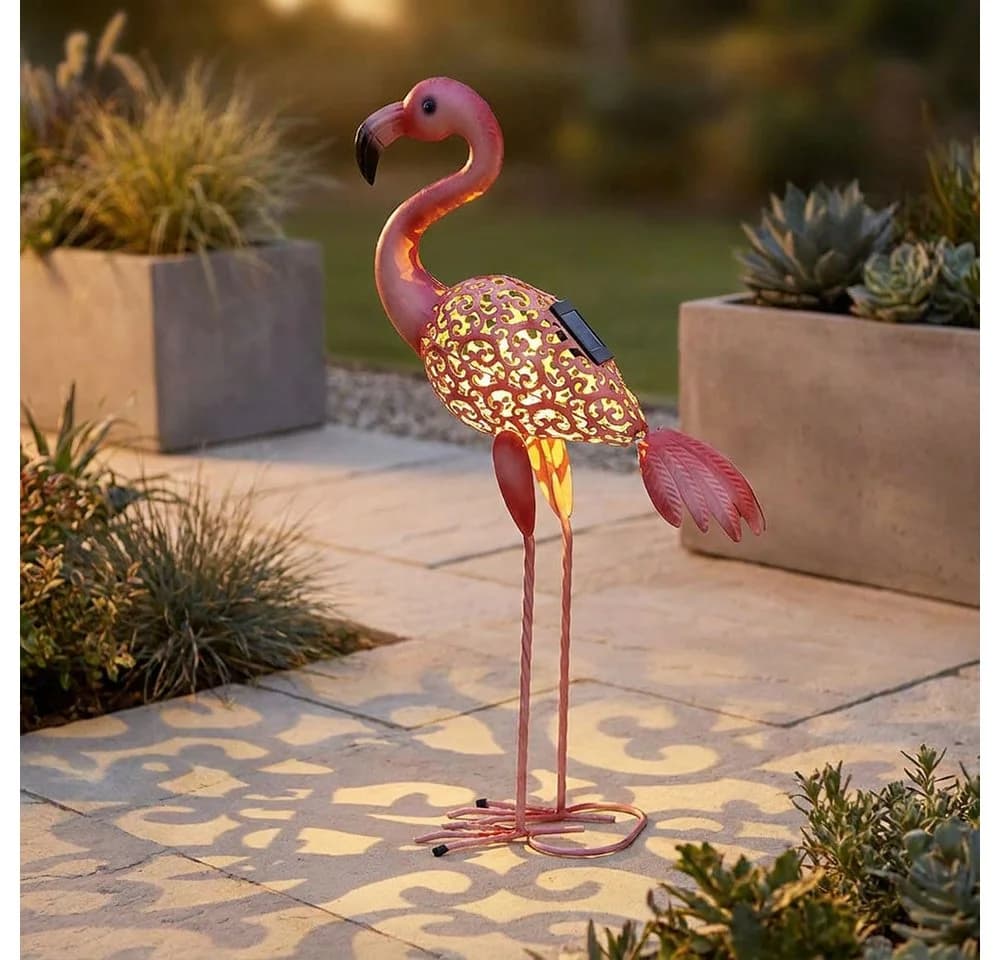 GLOBO LIGHTING Solarleuchte Flamingo Rosa Metall Außenleuchte - Bild 3