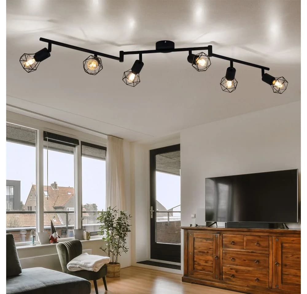 GLOBO LIGHTING Deckenspot Retro Deckenstrahler 6 flammig Spotleiste - Bild 4