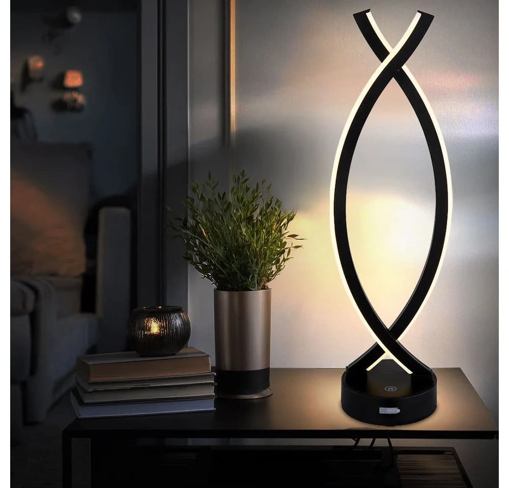 GLOBO LIGHTING LED Tischleuchte Warmweiß Touch-Dimmer Schwarz