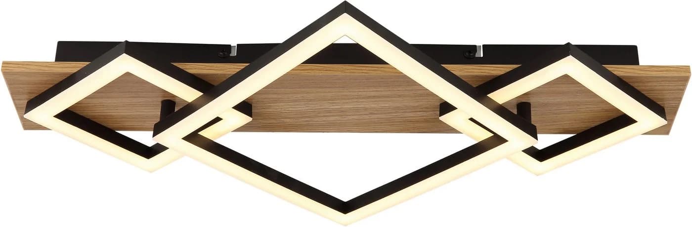 GLOBO LIGHTING LED Deckenleuchte BEATRIX I Schwarz Holzoptik 3000K - Bild 2