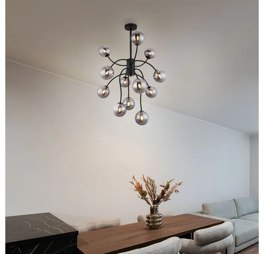 GLOBO LIGHTING RIHA LED Deckenleuchte 12-flammig Schwarz/Grau - Bild 4