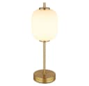 GLOBO LIGHTING Tischleuchte mit opalem Glasschirm und messingfarbenem Metall Bild 1