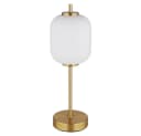 GLOBO LIGHTING Tischleuchte mit opalem Glasschirm und messingfarbenem Metall Bild 5