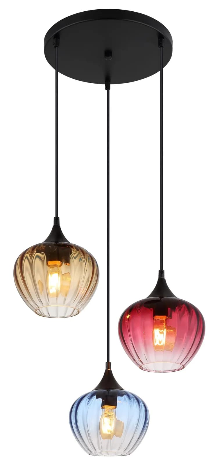 GLOBO LIGHTING Pendelleuchte SANDER Schwarz Matt Glas Hängelampe